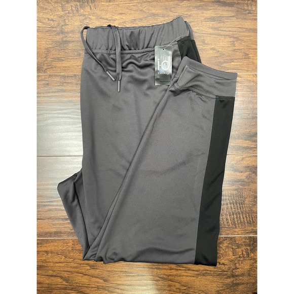 ID Ideology Men's XL Charcoal w/Black Stripe Knit Drawstring Jogger Sweatpants - Picture 9 of 9